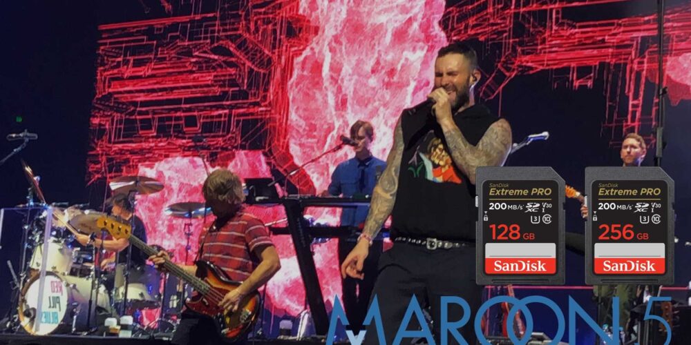 Make the best pictures of Maroon 5 in 2023 with your memory card. For example the SanDisk Extreme SD card.