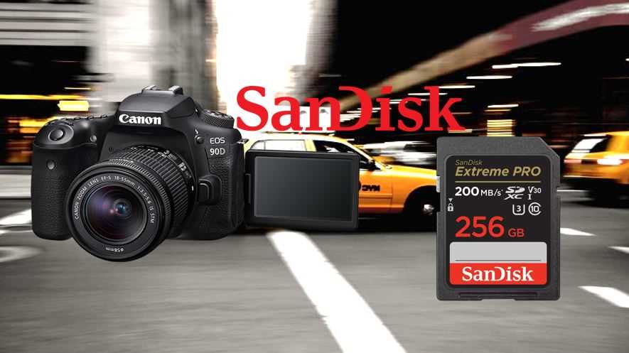 Maak gebruik van Canon's autofocussysteem met de Canon EOS 90D en een SanDisk Extreme Pro SD kaart.