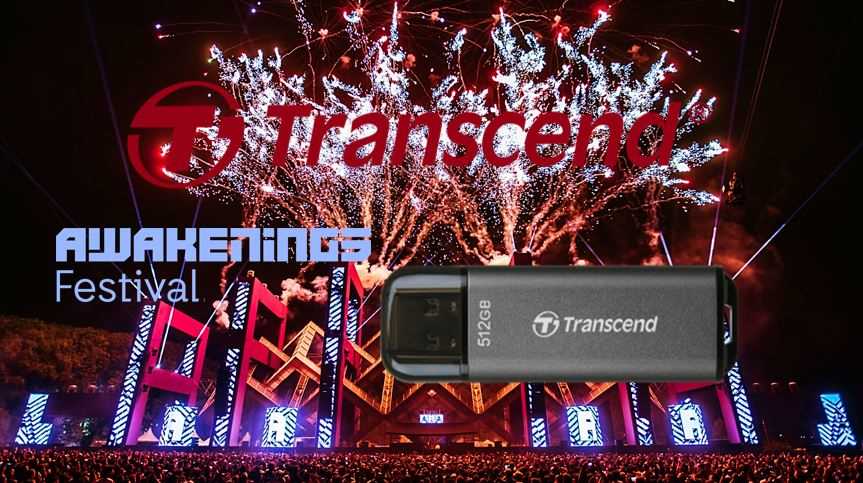 At the Awakenings Festival DJs will use USB sticks from Transcend to perform on stage.