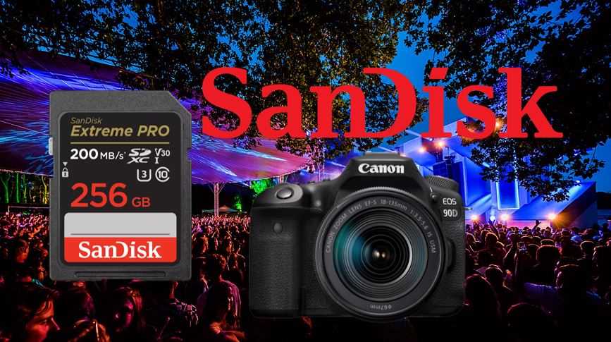 Naar het festival Loveland neem je een SanDisk Extreme Pro SD kaart mee.